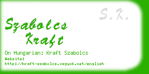 szabolcs kraft business card